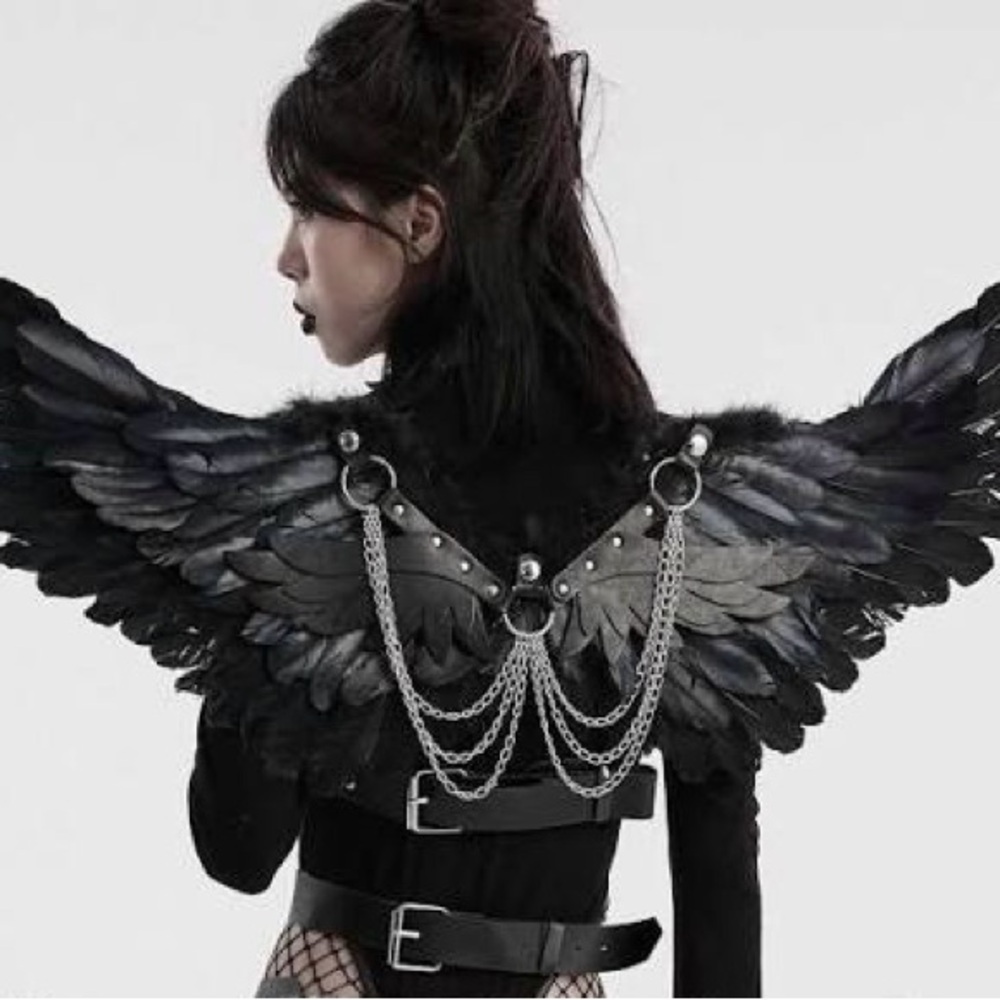 Black Feathered Wing Harness from Fantasmagoria